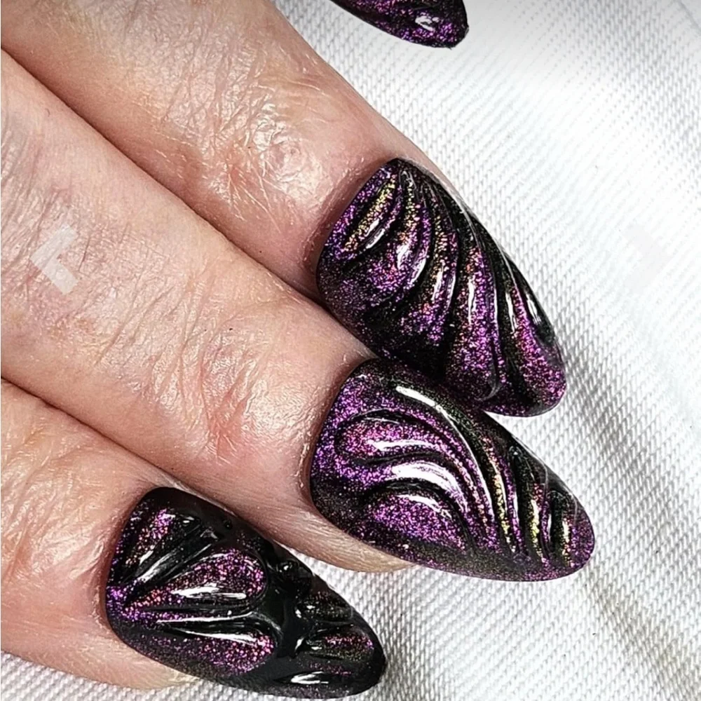 Purple 3D Design Press On Nails NWT